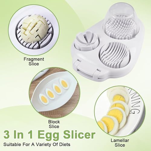 3 in 1 Egg Slicer for Hard Boiled Eggs with Cleaning Brush - Image 2