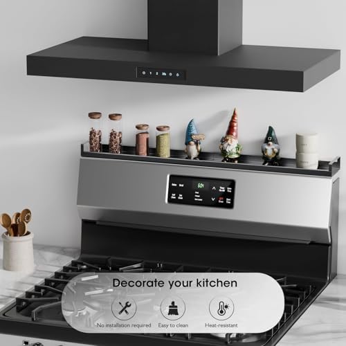 30" Adjustable Magnetic Stove Top Shelf, Matte Black