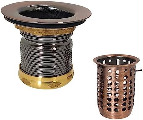 A218-11 Junior Bar and Laundry Sink Drain Assembly with Removable Strainer Basket, Antique Copper