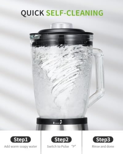 GDOR Smoothie Blender for Kitchen, 1200W Glass Blender with To-Go Cup Combo - Image 7