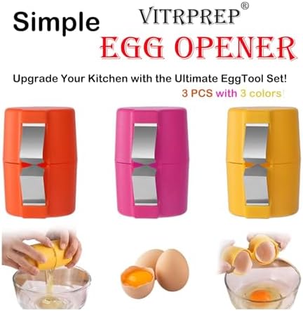 3PCS Egg Shell Opener Egg Separator Stainless Steel Egg Peeler for Eggs, Easy Raw Egg Cracker & Boiled Egg Slicer, Kitchen Gadgets for Baking Breakfast - Image 3