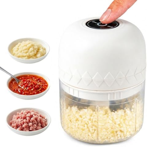 Electric Garlic Chopper, Mini Veggie Chopper Garlic Mincer (White) by Unknown