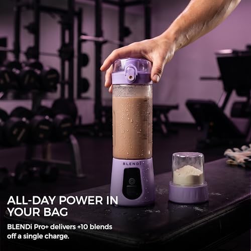 BLENDi Pro+ Portable Blender (17.5oz, Purple) – Powerful Ice Crushing 120W Motor, USB-C Rechargeable, Cordless Personal Blender Smoothies, Shakes & More – BPA-Free, Self-Cleaning, Travel-Friendly - Image 4