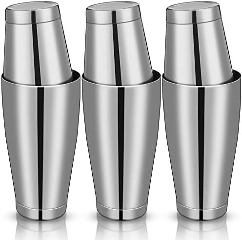 6 Pcs Shakers Bartending Boston Cocktail Shaker, Silver