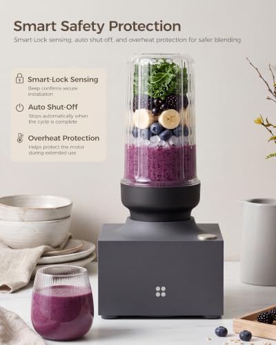 iCucina Cubetto 1000W Compact Personal Blender & Aromatics Tool – Minimalist Mixer for Frozen Drinks, Smoothies and Shakes, with To-Go Cups & Airtight Spice Storage, BPA-Free, Space Grey - Image 5