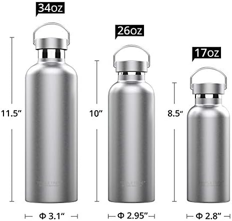26OZ Vacuum Insulated Stainless Steel Water Bottle, Double Wall Wide Mouth Lids Keeps beverage Hot or Cold Sweat Proof