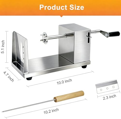 Tornado Potato Spiral Cutter, Manual Stainless Steel Potatoes Twister Slicer
