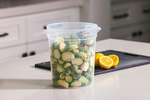 Food Storage Containers with Lids (BPA-Free) - 4 Quart - Food Grade Buckets with Lids (2 Pack) - For Dough Proofing and Brining (Translucent)