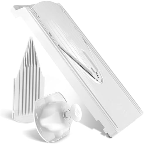 Mandoline Food Slicer Börner V3 (Basic Set) by Reston Lloyd • V-Slicer with Food Holder • Made in Germany • Fruit & Vegetable Chopper • Multiple Settings • Color: White by B%C3%B6rner