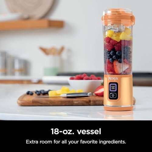 Ninja Blast Portable Blender, Cordless,18oz Vessel, Apricot, BC151AO - Image 3