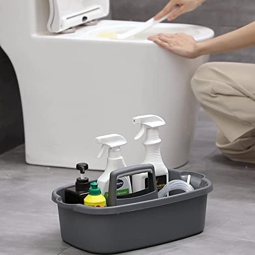 Large Cleaning Supplies Caddy Portable Shower Caddy Basket Dark Gray