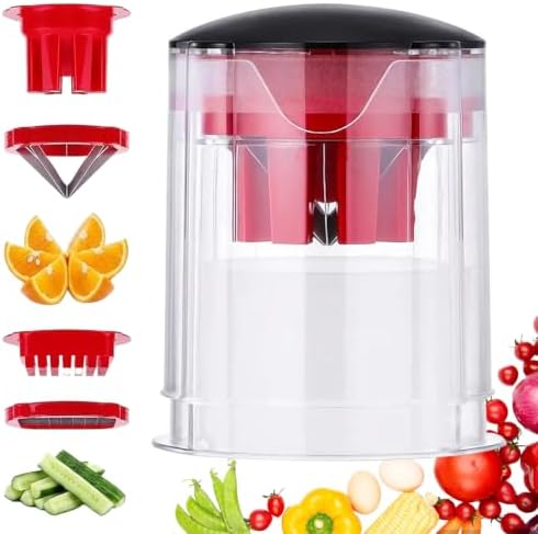 Multi-Functional Vegetable & Fruit Chopper, French Fry Cutter, Slicer & Corer,Professional Home Style Onion Chopper, Vegetable Dicer Manual with 420 Stainless Steel Blades (1Pc) by Unknown