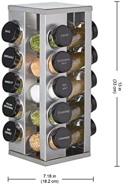 Heritage 20-Jar Revolving Spice Rack Stainless Steel