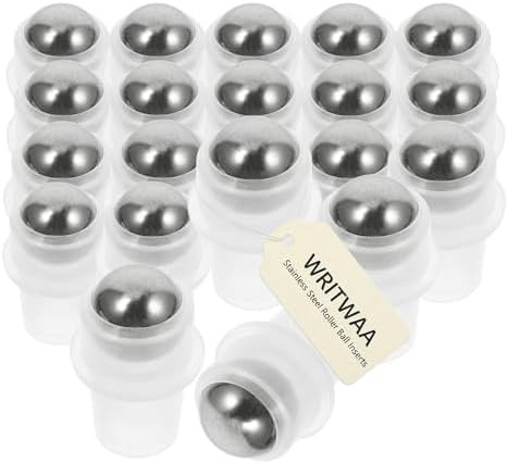 Stainless Steel Roller Ball Inserts 20 Pcs for Essential Oil Bottles by WRITWAA