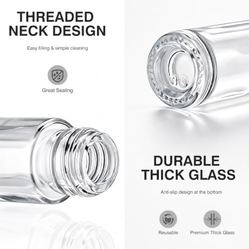 5 Pack 10ml Empty Glass Roller Bottles, Leak Resistant for Perfume - Image 4