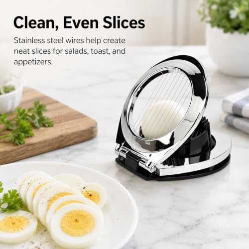 2 in 1 Egg Slicer for Hard Boiled Eggs, for Eggs, Strawberries, Mushrooms - Image 2