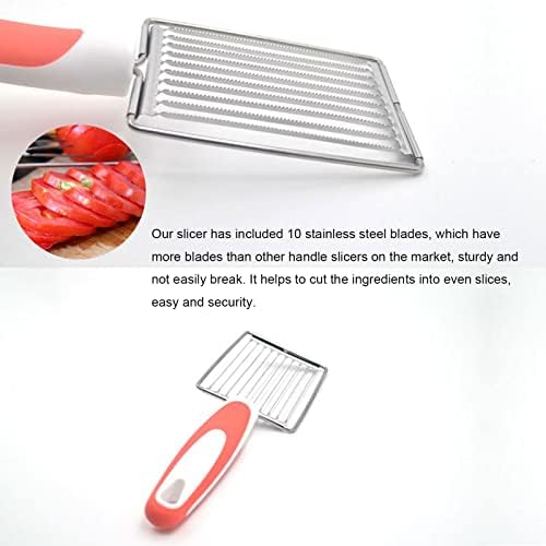 Luncheon Meat Cutter, Cheese & Potato Slicer, Stainless Cutter with Handle for Egg Ham Fruit Tomato, Cutting Evenly Thick, Food Cutting Tool for Kitchen (Blue) - Image 4