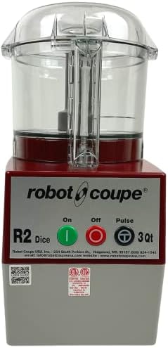 Robot Coupe R2CLRDICE, Combination Food Processor with 3 Quart Clear Polycarbonate Bowl, 4 Stainless Discs, Pulse Control, 120v, 1725 RPM, Vegetable Chopper, Gray/Red, Commercial Kitchen Use - Image 5