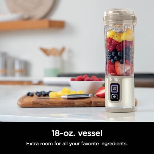 Ninja Blast Portable Blender, Cordless,18oz Vessel, Sand, BC151CS