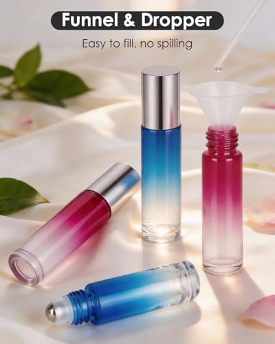 Essential Oil Roller Bottles - 25 Pack Refillable 10ml Glass Roller Bottles - Image 5