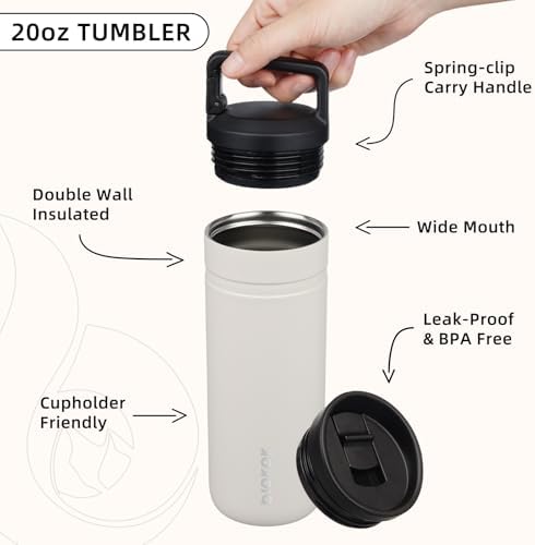 BJPKPK 20 oz Insulated Travel Water Bottle, Coffee Tumbler Stainless Steel - Image 3