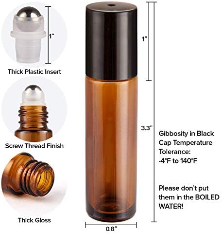 Hoa Kinh 10ml 48Pack Roller Bottles for Essential Oils Amber Roller Bottle - Image 4