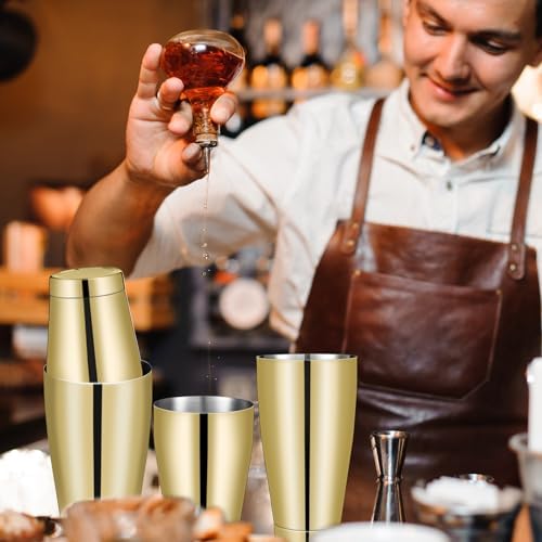 6 Pcs Shakers Bartending Boston Cocktail Shaker, Gold