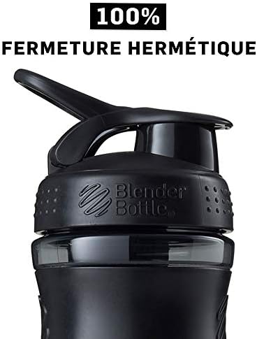 BlenderBottle SportMixer Tritan Grip Shaker Bottle, Transparent Black/Grey, 20-Ounce - Image 5