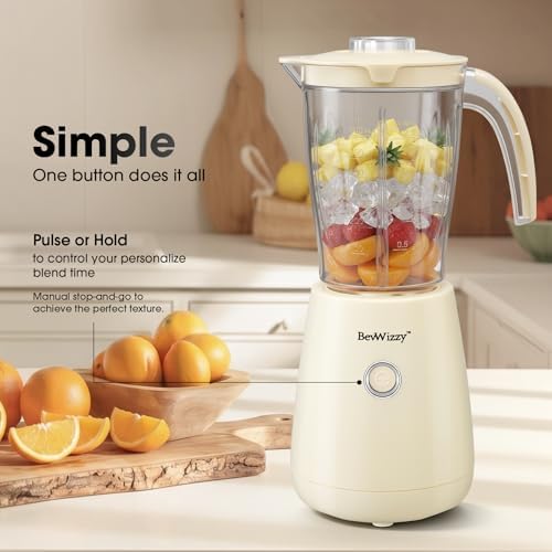 Small Blenders for Kitchen, 21oz Smoothie Blender, 350W Max, Ivory - Image 2