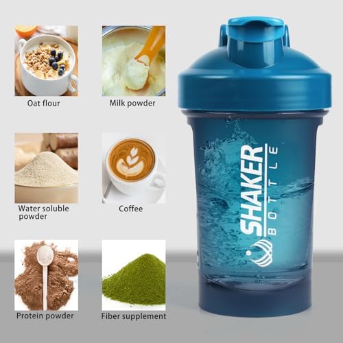 400ml Protein Shaker Bottle,Gym Small Shakes Cup with Mixing Ball - Image 6