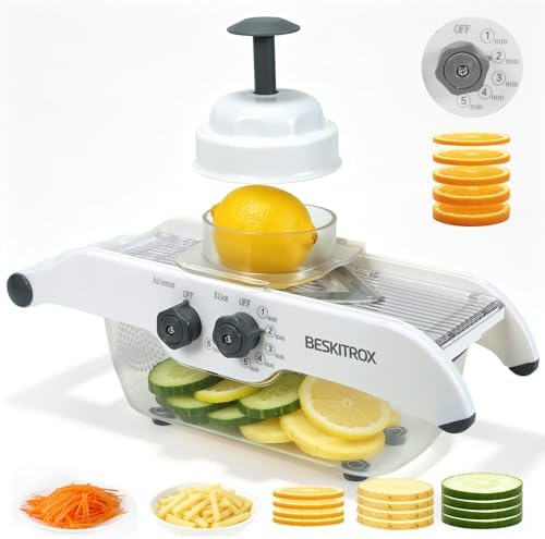 5-Speed Adjustable Mandoline Slicer Manual Veggie Cutter with Safety Guard by Unknown