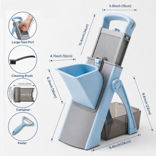 8-in-1 Safer Mandoline Slicer Plus for Kitchen Adjustable Potato Slicer - Image 4