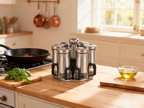Rotating Spice Rack Organizer for Kitchen Countertop and Cabinet Storage