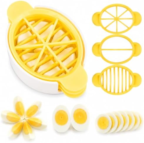 Hard Boiled Egg Slice,3-in-1 Egg Cutter for Slice,Wedge and Half Cut by FATUXZ