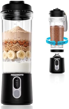 Portable Personal Size Mini Blender - 20oz Small Blender Make Smoothies by INNAMOTO