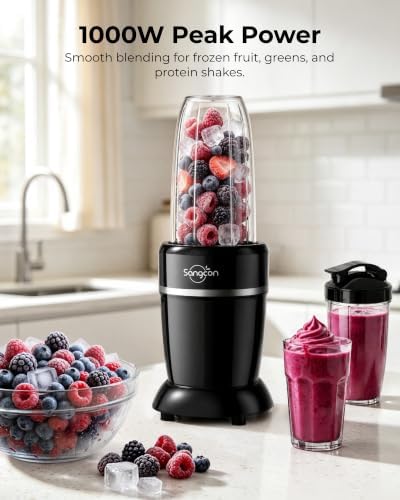 1000W Powerful Personal Smoothies Blender Frozen Fruit Ice Crushing