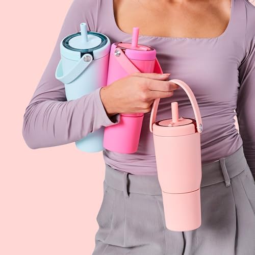BrüMate Resa 25oz 100% Leakproof Travel Tumbler with Handle & Straw | Flexible SoftSip Straw | Silicone Sleeve for Durability | Stainless Steel | Cup Holder & Travel Friendly Water Bottle | (Sage) - Image 7