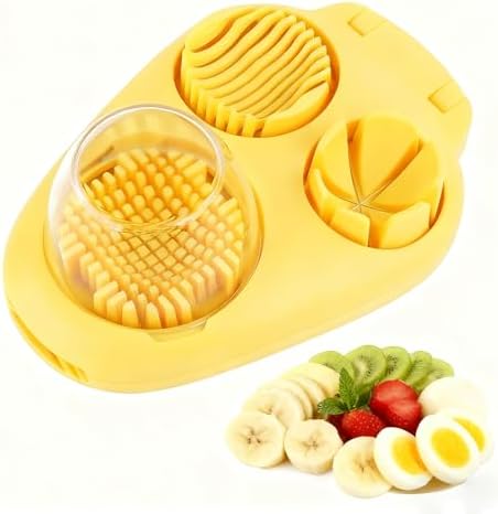 3-in-1 Egg Slicer with 3 Slice Modes, Dishwasher Safe,yellow by Unknown