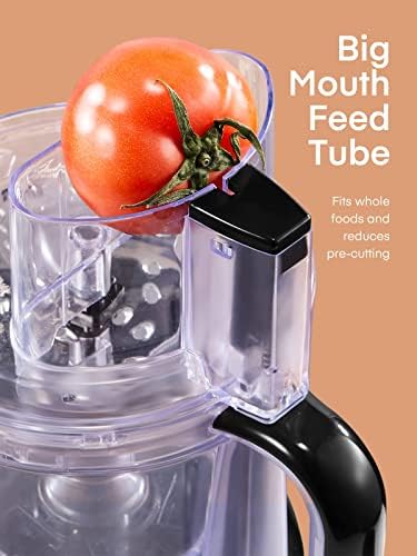 Food Processor, 12 Cup, 2-in-1 Feed Chute Procesador de Alimentos Electrico, 500W, BPA Free, Stainless Steel, Procesador de Alimentos for Mincing, Dicing, Shredding, Puree & Kneading Dough