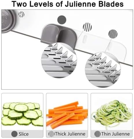 18-in-1 Adjustable Mandoline Slicer Stainless Steel Vegetable Cutter Grater - Image 7