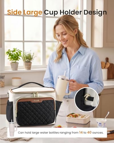 Insulated Lunch Box for Women, Wide Opening Adult Lunch Cooler Bag
