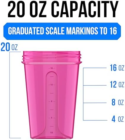 VELOMIX 2 Pack 20oz Protein Shaker Bottle for Protein Mixes, Black - Image 4