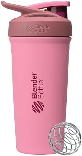 BlenderBottle Sport Flip Stainless Steel Shaker Bottle 24 oz Pink by BlenderBottle
