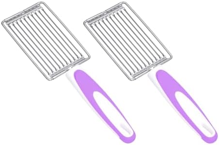 Luncheon Meat Cutter,Stainless Tomato Slicer Fruits Cutter Luncheon Meat Slicer with Handle Cheese Boiled Egg Ham Tomato Serrated Slicing Knife (Purple 2pcs) by Tomotato