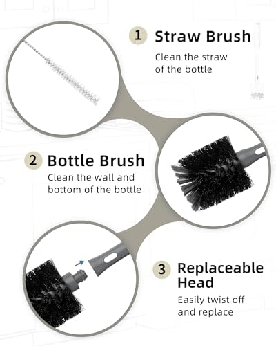 ROSEOK 2 in 1 Bottle Brush with Straw Cleaner Brush, Water Bottle Brush - Image 4