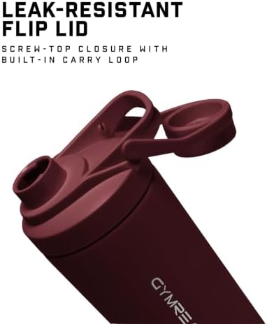 Gymreapers Stainless Steel Protein Shaker Bottle - Double Wall Insulated, Leak Proof, BPA-Free Metal Vacuum Blender Cup For Gym, Sports, Pre & Post-Workout Cold Hydration - 26 OZ (Burgundy) - Image 2