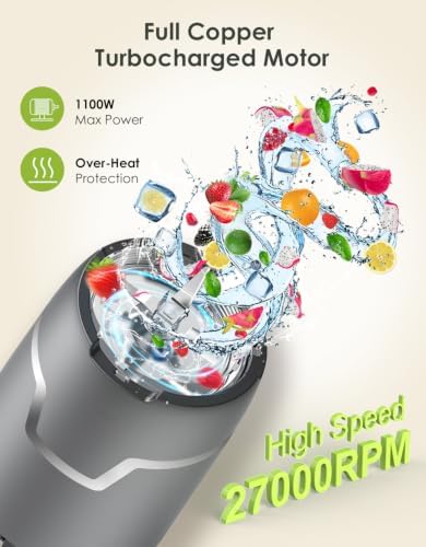 Blender and Grinder Combo, 1100W Personal Blender for Smoothie and Shake - Image 2