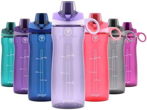 Pogo 18oz Plastic Water Bottle with Chug Lid and Carry Loop, Lilac by Pogo
