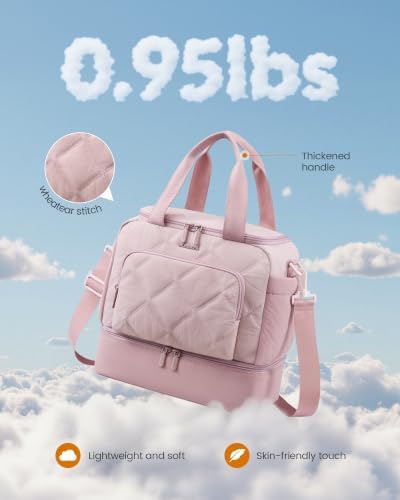 Insulated Lunch Bags for Women, Double Deck Pink Lunch Box