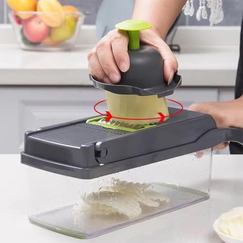 16-in-1 Vegetable Chopper & Slicer - Multifunctional Kitchen Food Cutter for Onion, Salad, Fruit with Adjustable Dicer and Storage Container - Image 2